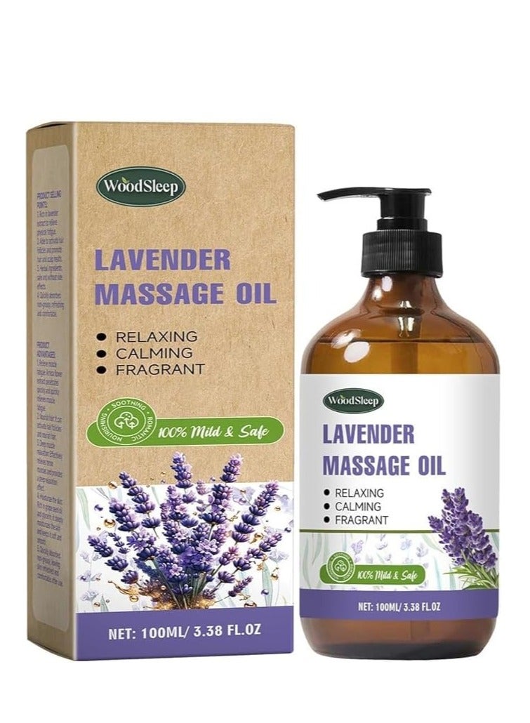 وودسليب زيوت التدليك للعلاج بالتدليك، لتخفيف آلام العضلات، زيت جو شا للاسترخاء، زيت لافندر طبيعي للبشرة - Image 1