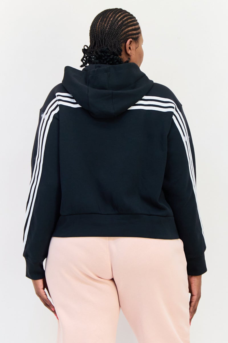 Adidas Women Plus Size Long Sleeve Outdoor Full Zip Hoodie, Black - Image 3