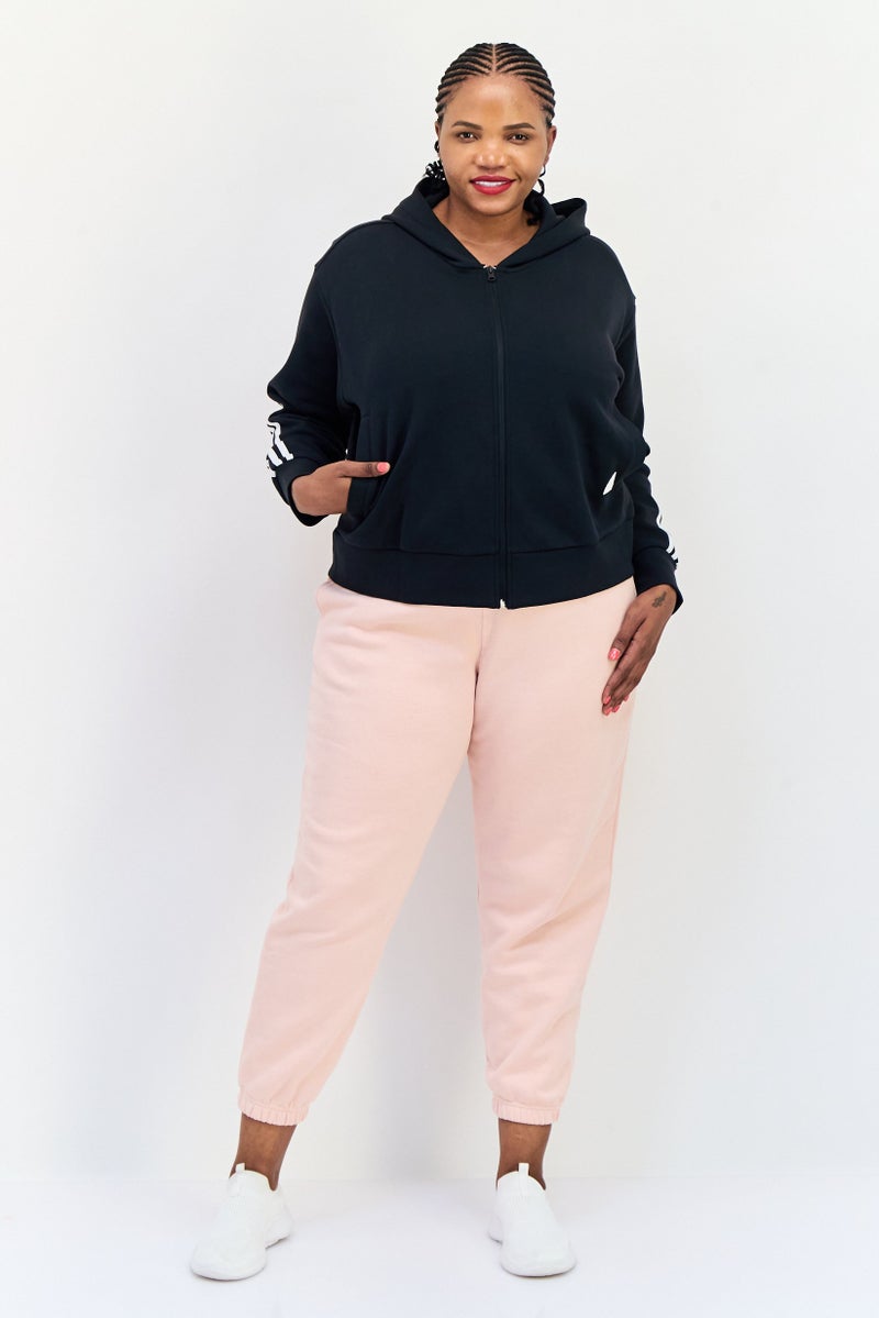Adidas Women Plus Size Long Sleeve Outdoor Full Zip Hoodie, Black - Image 4