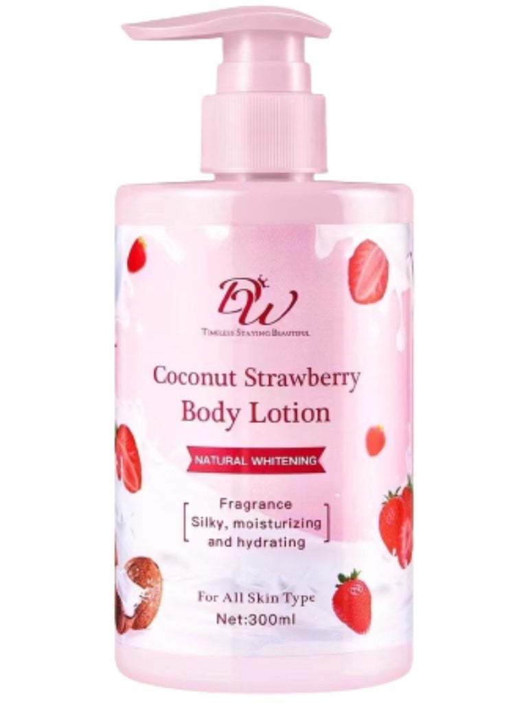 DW DW Coconut Strawberry Body Moisturizing Whitening Brighten Lotion 300ml 