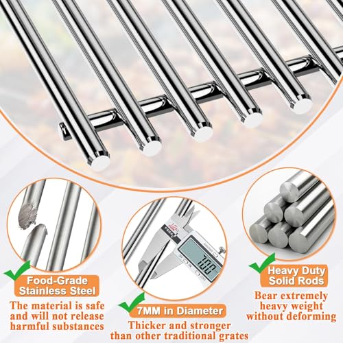 PETKAO 66089 Genesis II GS4 Grill Grates for Weber 4 Burner Genesis 2 GS4 Grill Parts Replacement Weber Genesis II/II LX 400 SER GBS II E410 E435 S435 Accessories 66097 Genesis 400 (2022 YRS) Stainless Steel - Image 5