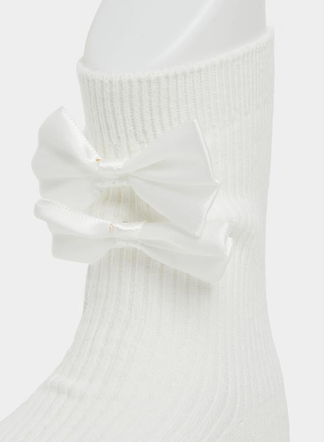 Styli Bow Detail Crew Socks - Image 2