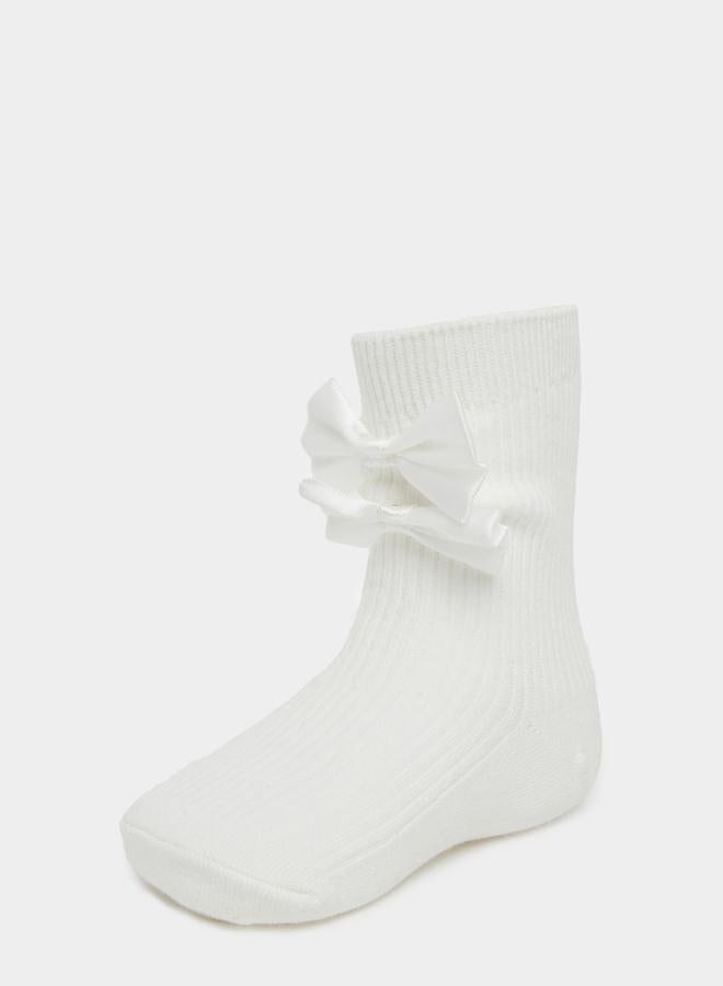 Styli Bow Detail Crew Socks - Image 1