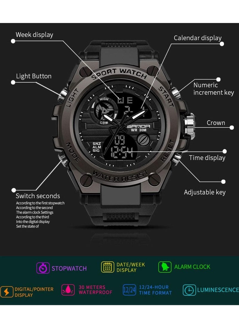 SAMOR - Military Watches for Men Outdoor Sports Digital Watch Tactical Army Wristwatch LED Stopwatch Waterproof Military Watches for Men - Image 1