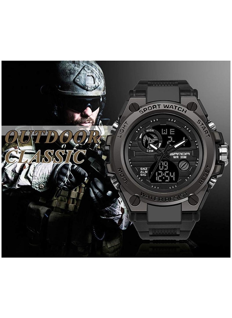 SAMOR - Military Watches for Men Outdoor Sports Digital Watch Tactical Army Wristwatch LED Stopwatch Waterproof Military Watches for Men - Image 1