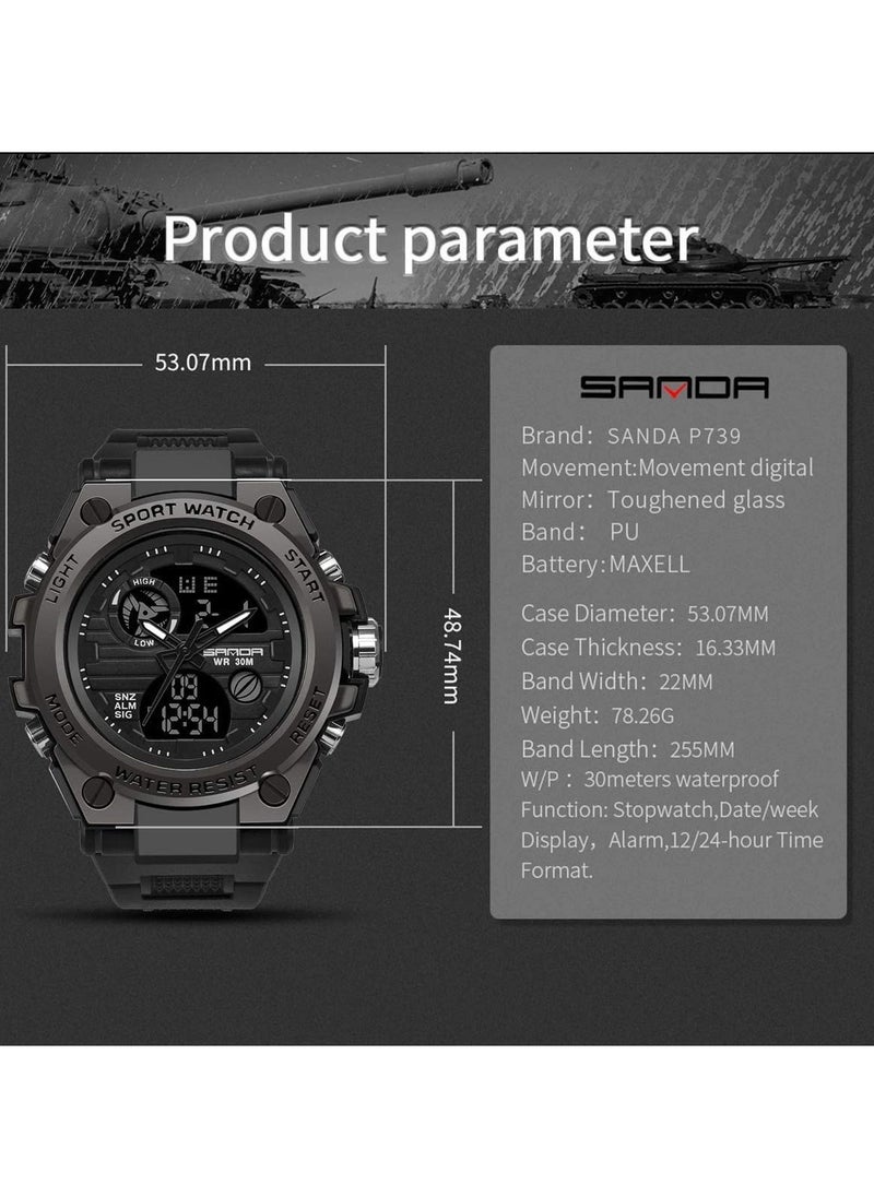 SAMOR - Military Watches for Men Outdoor Sports Digital Watch Tactical Army Wristwatch LED Stopwatch Waterproof Military Watches for Men - Image 1