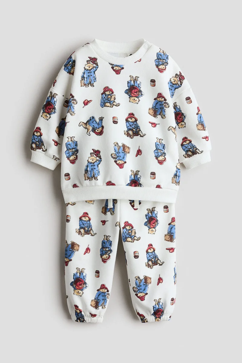 H&M 2-piece printed sweatshirt set