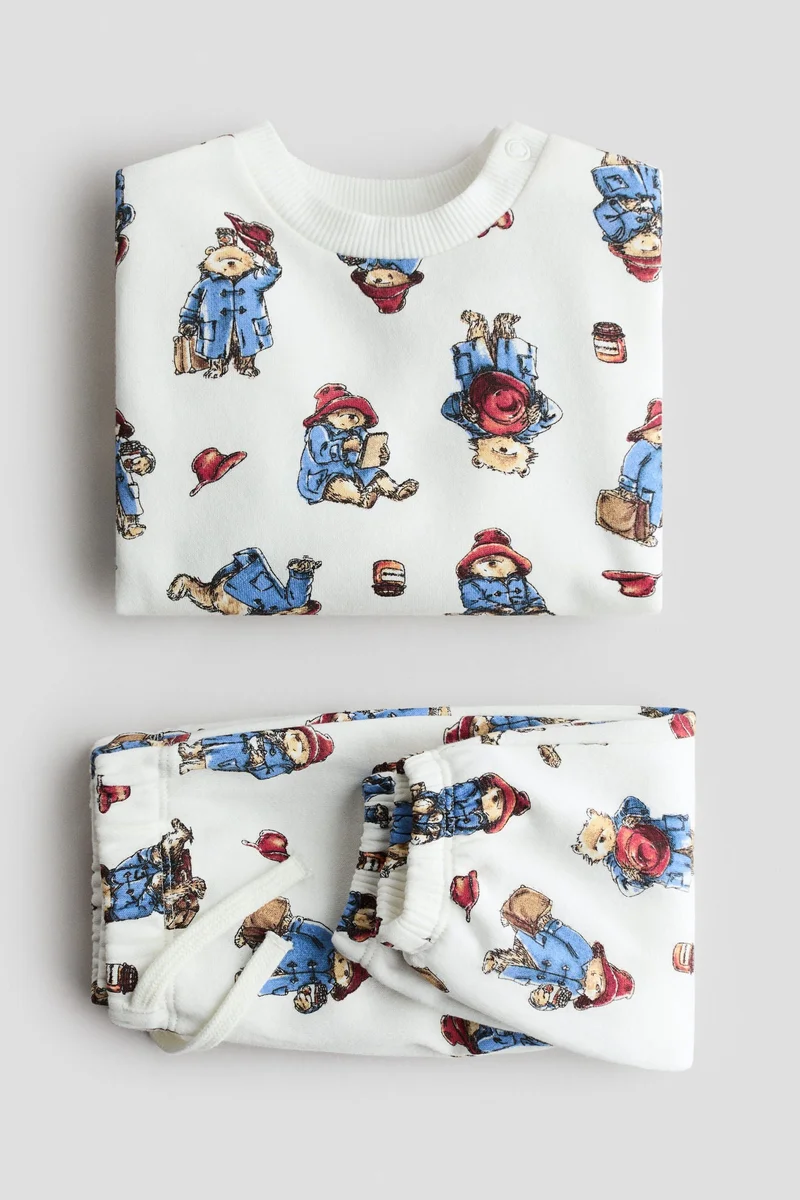 H&M 2-piece printed sweatshirt set