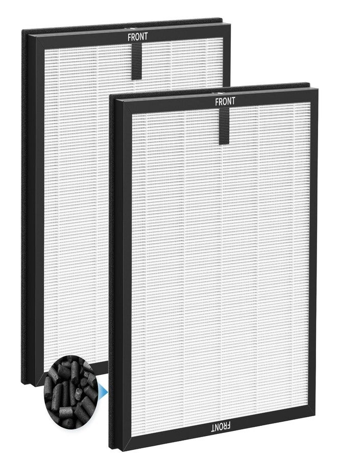 إيزينجو عبوتان من فلاتر بديلة لجهاز تنقية الهواء AMEIFU F1، فلتر مزدوج الجوانب مناسب للغرف الكبيرة في المنازل حتى مساحة 2200 قدم مربع، مزود بفلتر HEPA حقيقي H13 وكربون نشط، بديل للجزء رقم F1F - Image 1