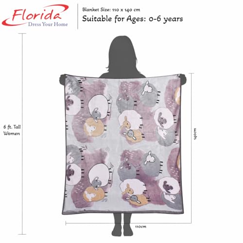 Florida All Season AC Baby Blanket Swaddler Wrapper Flannel Soft and Comfortable for 0-6 Years Babies with Adorable Prints and Designs - Image 3