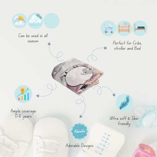 Florida All Season AC Baby Blanket Swaddler Wrapper Flannel Soft and Comfortable for 0-6 Years Babies with Adorable Prints and Designs - Image 4