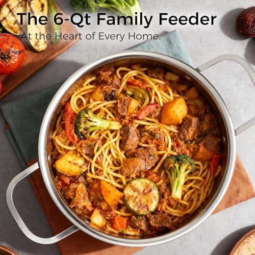 Cyrder Nonstick Pots and Pans Set, 14 Piece Hybrid Hex Non Stick Stainless Steel Cookware with Frying Pans, Saute Pan, Saucepans & Stock Pot - Induction Compatible, Dishwasher &Oven Safe, PFOA Free - Image 4