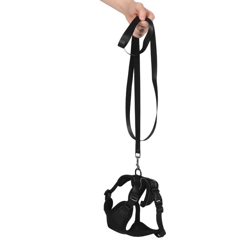 Cat Vest Harness And Leash For Small Cats Black Size S Adjustable Escape Proof Soft Mesh Breathable Safety Tether For Walking And Outdoor Travel - Image 5