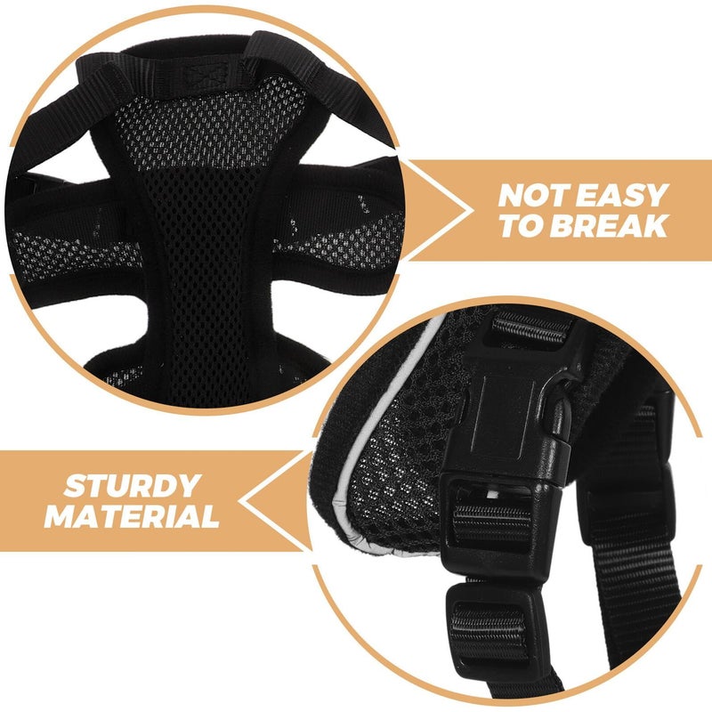 Cat Vest Harness And Leash For Small Cats Black Size S Adjustable Escape Proof Soft Mesh Breathable Safety Tether For Walking And Outdoor Travel - Image 4