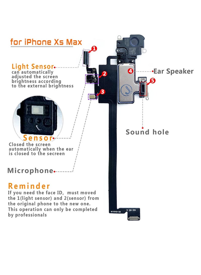 Generic - Ear Speaker and Light Proximity Sensor Flex Cable for iPhone Xs Max - Image 1