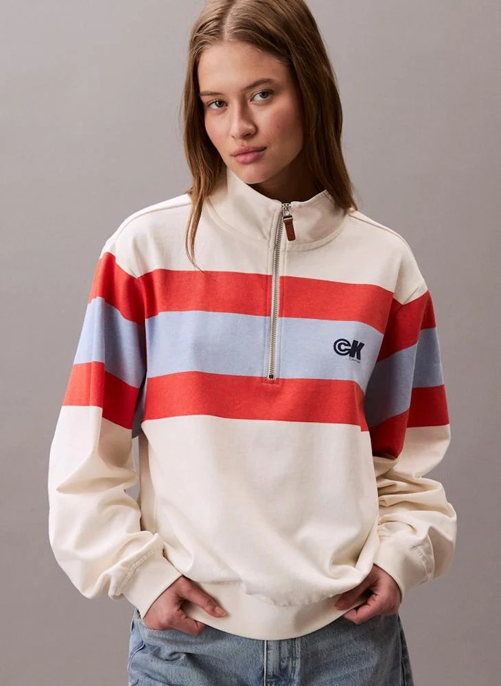 Calvin Klein Jeans Logo Half Zip Polo