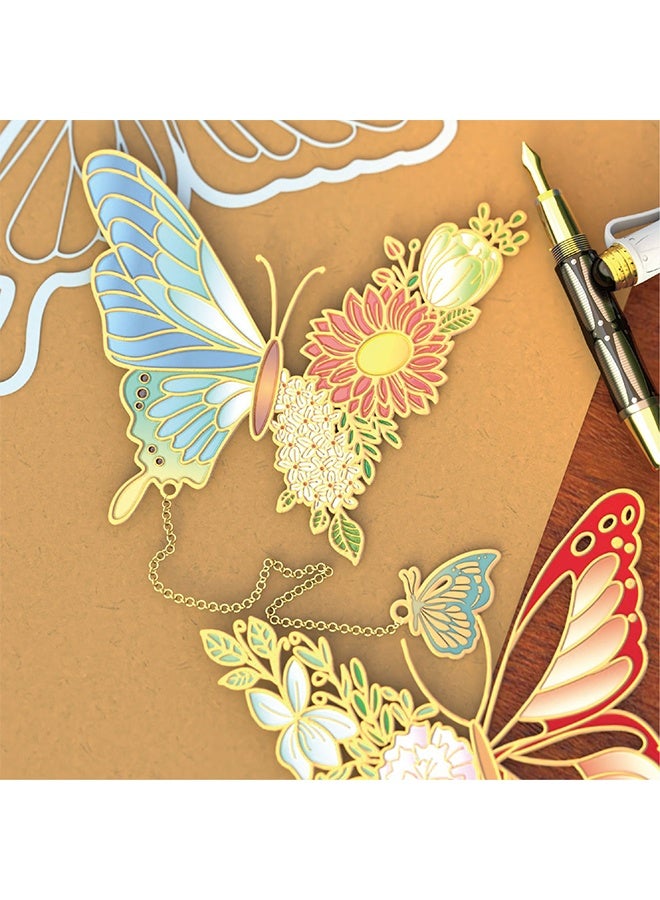 Lemon 4Pcs Metal Bookmarks for Women, Butterfly Bookmark with Tassel, Chinese Style Hollow Ancient Style Teacher's Day Bookmark, Exquisite Brass Creative Gift for Women Book Lovers Teacher - Image 5