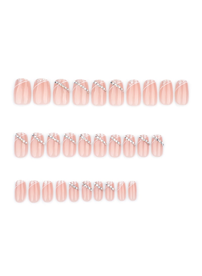 24 قطعة أظافر قابلة للارتداء، متعددة الاستخدامات، قابلة للإزالة، لا ضرر في الأظافر، أظافر جاهزة مناسبة - Image 2