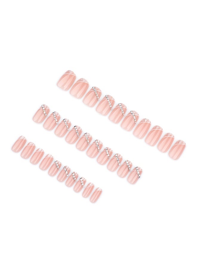 24 قطعة أظافر قابلة للارتداء، متعددة الاستخدامات، قابلة للإزالة، لا ضرر في الأظافر، أظافر جاهزة مناسبة - Image 3