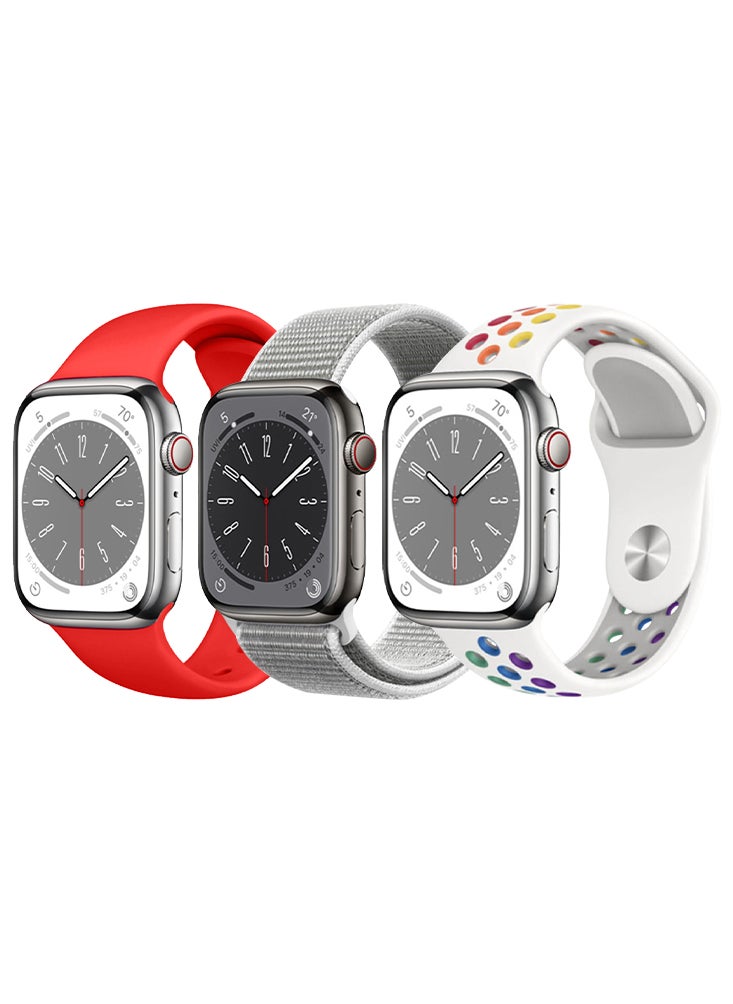 Perfii 3 قطع بديلة لساعة Apple Watch 41/40/38mm Series 8/7/6/5/4/SE  - Image 1
