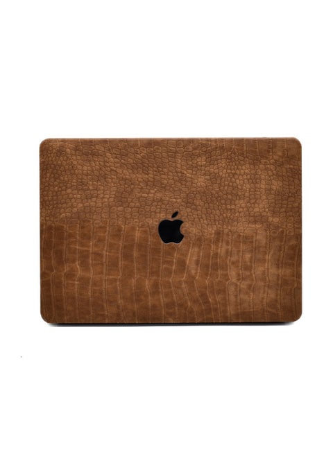 For Apple Notebook Protective Case Crocodile Pattern Leather Case Macbook Pro14 Protective Case Manufacturer Air13 Soft-Color:Antique Crocodile Brown 12-Hollow-Applicable Model:2016-2018pro15(A1707/A1990)