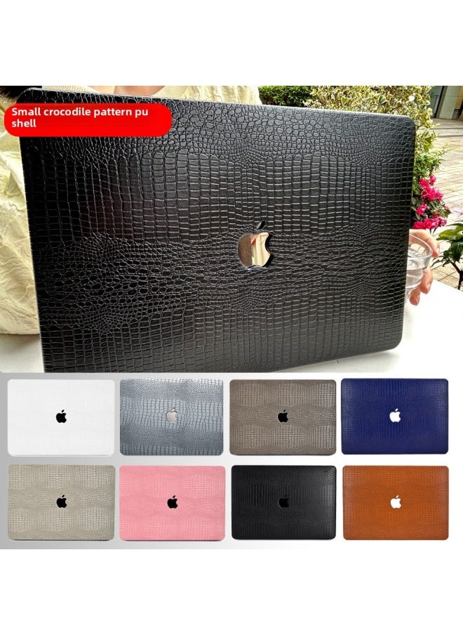 For Apple Notebook Protective Case Crocodile Pattern Leather Case Macbook Pro14 Protective Case Manufacturer Air13 Soft-Color:Antique Crocodile Brown 12-Hollow-Applicable Model:2016-2018pro15(A1707/A1990)