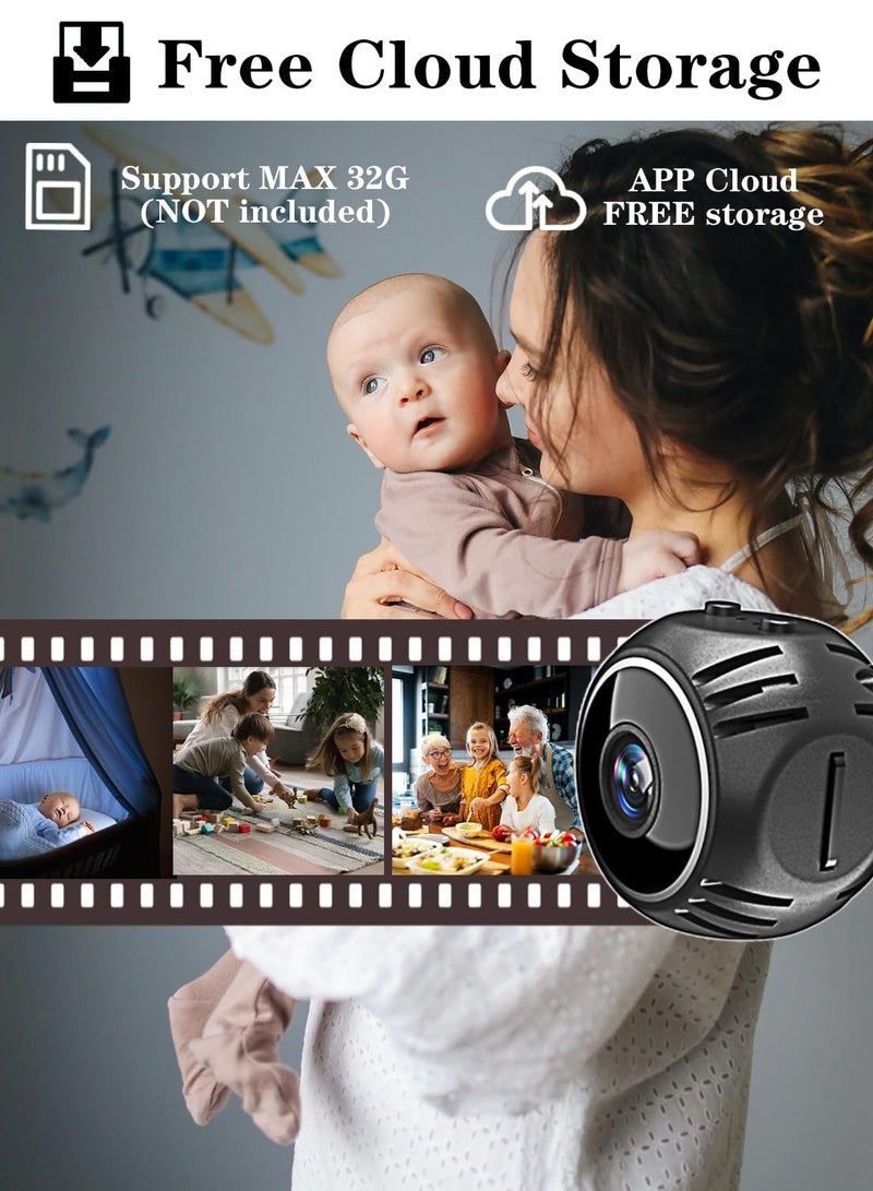 Excefore Mini WiFi Camera, Hidden Spy Camera, Wireless Surveillance Nanny Cam, Indoor Home Security Camera, 1080P Small Video Recorder, with Remote Live View Phone App Motion Detection Night Vision  - Image 5