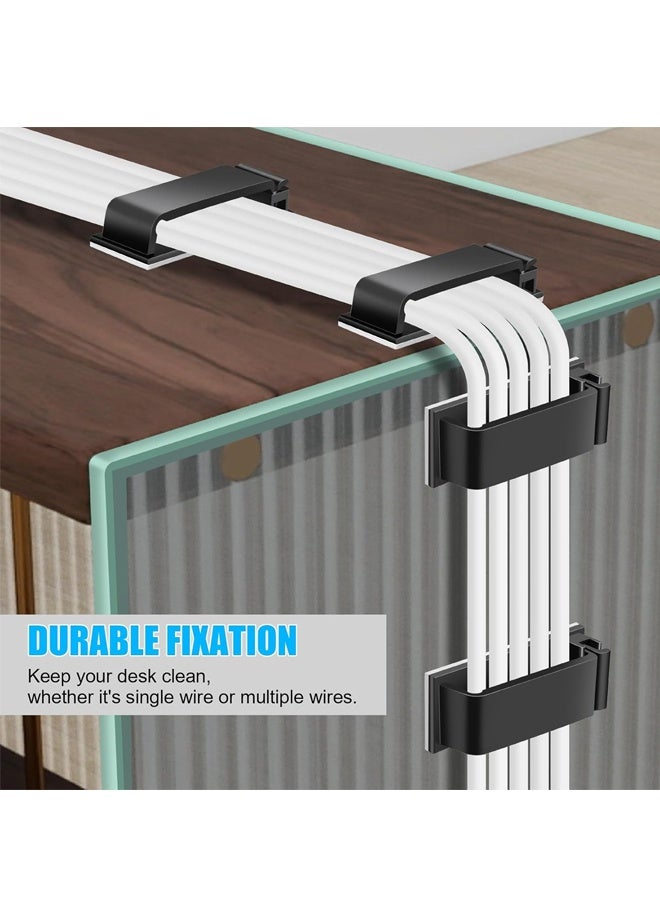 30 قطعة من مشابك الكابلات ذاتية اللصق باللون الأسود، مشابك الأسلاك لإدارة الكابلات ومنظم الأسلاك وحامل الأسلاك للاستخدام تحت المكتب والسيارة والحائط والتلفزيون والكمبيوتر الشخصي وكابل إيثرنت - Image 4