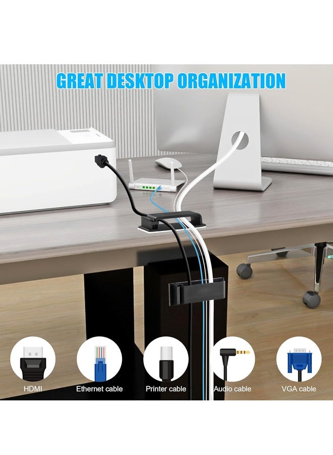 30 قطعة من مشابك الكابلات ذاتية اللصق باللون الأسود، مشابك الأسلاك لإدارة الكابلات ومنظم الأسلاك وحامل الأسلاك للاستخدام تحت المكتب والسيارة والحائط والتلفزيون والكمبيوتر الشخصي وكابل إيثرنت - Image 5