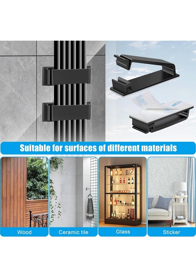 30 قطعة من مشابك الكابلات ذاتية اللصق باللون الأسود، مشابك الأسلاك لإدارة الكابلات ومنظم الأسلاك وحامل الأسلاك للاستخدام تحت المكتب والسيارة والحائط والتلفزيون والكمبيوتر الشخصي وكابل إيثرنت - Image 3