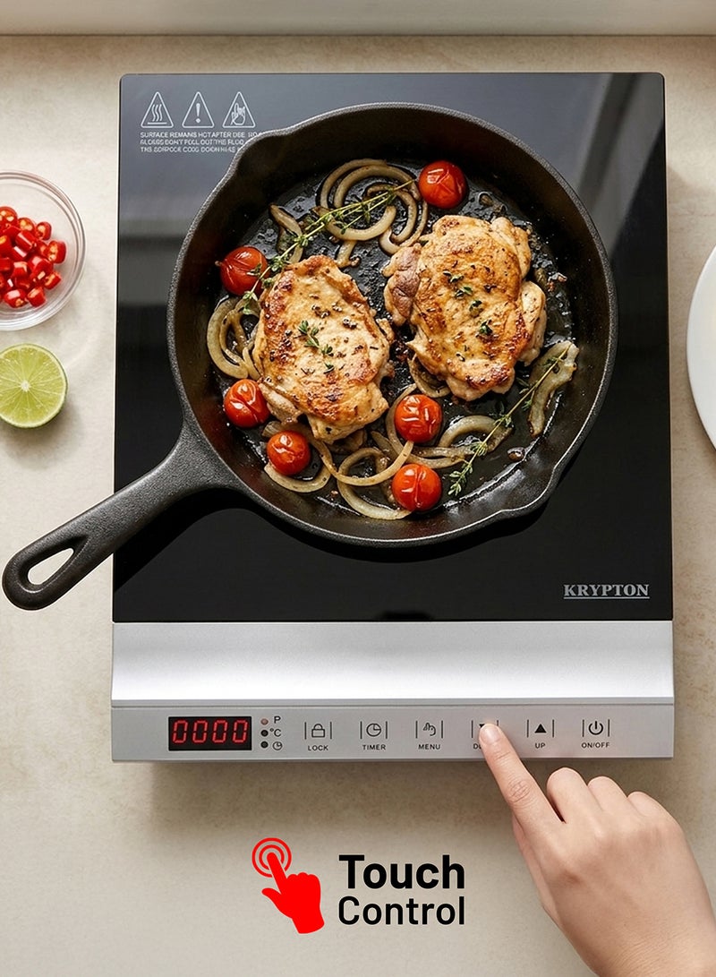 Krypton Digital Infrared Cooker , Single Cooking Hob, 2200-Watt Burner with Adjustable Temperature and Timer, Energy Saving |Touch Control, 10 Levels, Multi Functions - KNIC6647 | Black, 2 Years Warranty 1 KNIC6647 BLACK - Image 2