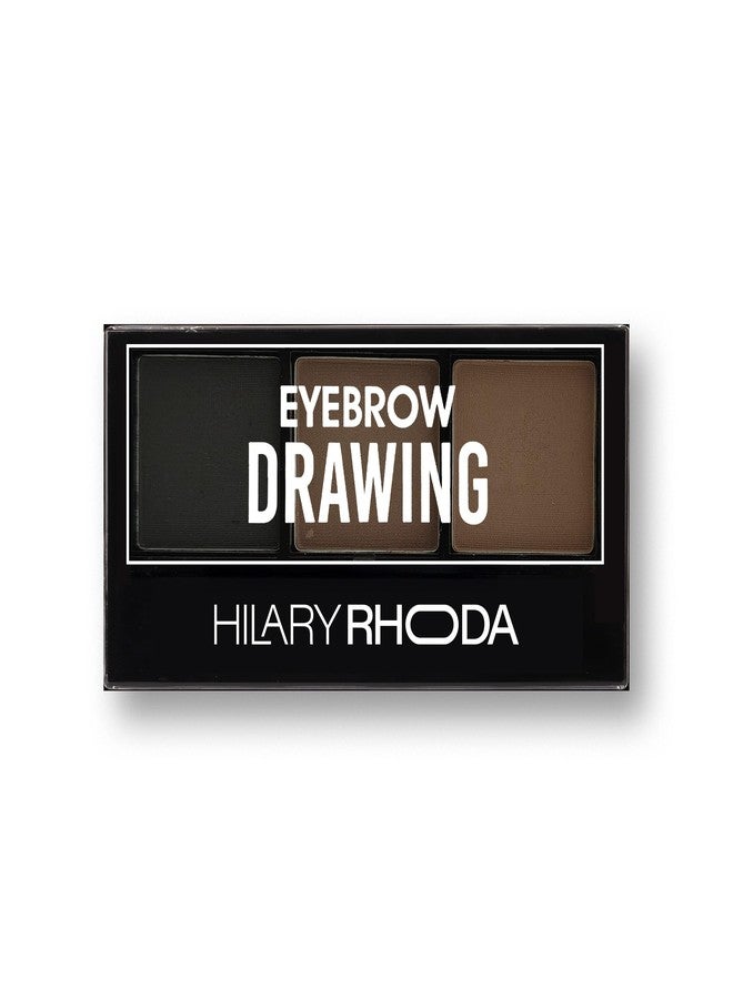 Hilary Rhoda Eyebrow Palette with Spoolie | 3 Natural Blendable Shades | Waterproof & Long-Lasting | Smudge-Proof Brow Powder Kit (Shade 02) - 7.2g - Image 1