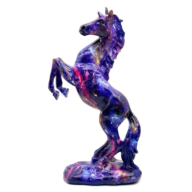 FUNSXBUG Colorful Art Horse Statue Figurines Ornament Sculpture Collectibles Home Office Living Room Desktop Display Tabletop Decoration Resin - Image 1
