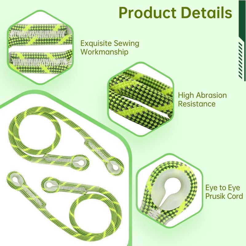 Pre Sewn Eye to Eye Prusik Cord 10mm Nylon Friction Rope Kevlar Polyester 3 Pack - Image 5