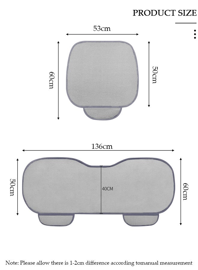 DUNISO 3PCS Auto Breathable Universal Four Seasons Car Seat Covers Luxury Include Front Car Seat Protector and Rear Car Seat Cushion Compatible with 95% Vehicle Fit for Cars Truck SUV or Vans - Image 2