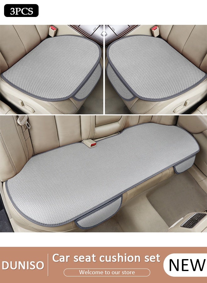 DUNISO 3PCS Auto Breathable Universal Four Seasons Car Seat Covers Luxury Include Front Car Seat Protector and Rear Car Seat Cushion Compatible with 95% Vehicle Fit for Cars Truck SUV or Vans - Image 1