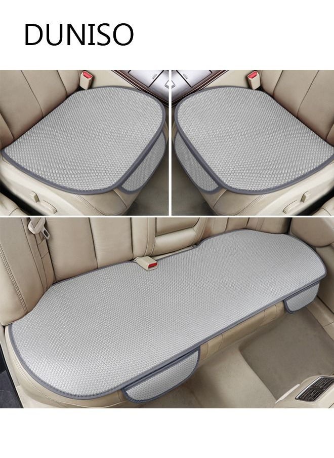 DUNISO 3PCS Auto Breathable Universal Four Seasons Car Seat Covers Luxury Include Front Car Seat Protector and Rear Car Seat Cushion Compatible with 95% Vehicle Fit for Cars Truck SUV or Vans  - Image 1