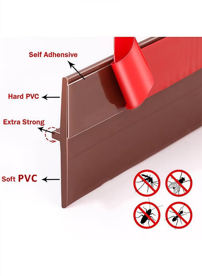 Mishilei Door Draft Stopper, 90cm Length Under Door Seal, Door Sweep for Exterior & Interior Doors, Door Bottom Draft Blocker Dust and Noise Insulation Weather Stripping Draft Guard Insulator, Brown - Image 3