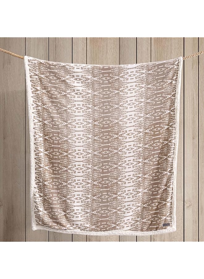 Throw Blanket Super Soft Reversible Sherpa Fleece Bedding Ideal And White Elephant Gifts Cozy Plaid Throw Blankets For Couch San Juan Oyster Throw