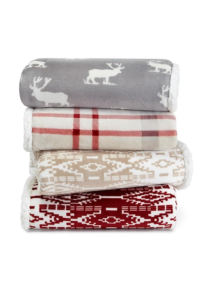 Eddie Bauer Throw Blanket Super Soft Reversible Sherpa Fleece Bedding Ideal And White Elephant Gifts Cozy Plaid Throw Blankets For Couch San Juan Oyster Throw  - Image 3