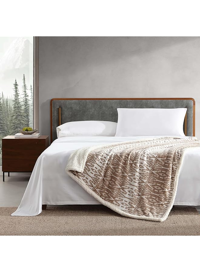 Throw Blanket Super Soft Reversible Sherpa Fleece Bedding Ideal And White Elephant Gifts Cozy Plaid Throw Blankets For Couch San Juan Oyster Throw