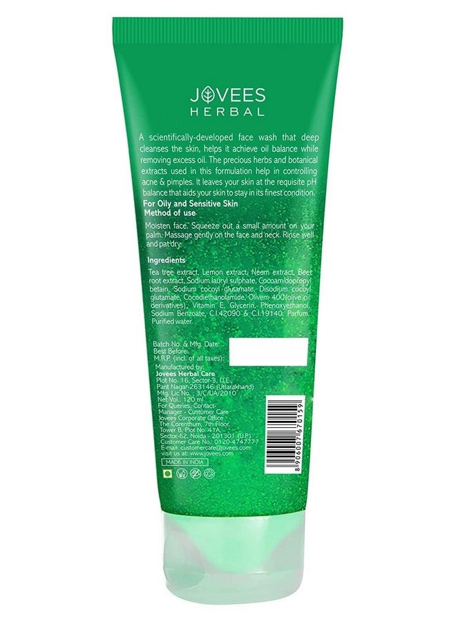 Jovees Herbal Tea Tree Oil Control Face Wash | For Oily & Acne Prone Skin Reduces Dark Spots And Shea Butter Moisturizer For Reduces Skin Inflammation Normal & Dry Skin 100g - Image 4