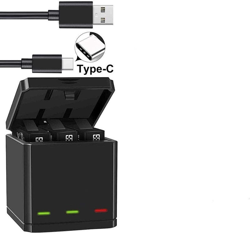 HIFFIN 3 Channel GP-FXD-901 Battery Charger Compatible with Go Pro Hero 11 10 9 Black Action Camera with USB Cable Hero 9 10 11 Black Accessories - Image 4