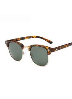 Half Frame Polarized Sunglasses Man Woman Luxury Brand Designer Sun Glasses Male Retro Rivet Mirror Eyewear Metal Gafas De Sol-Lenses Color:Leopard G15