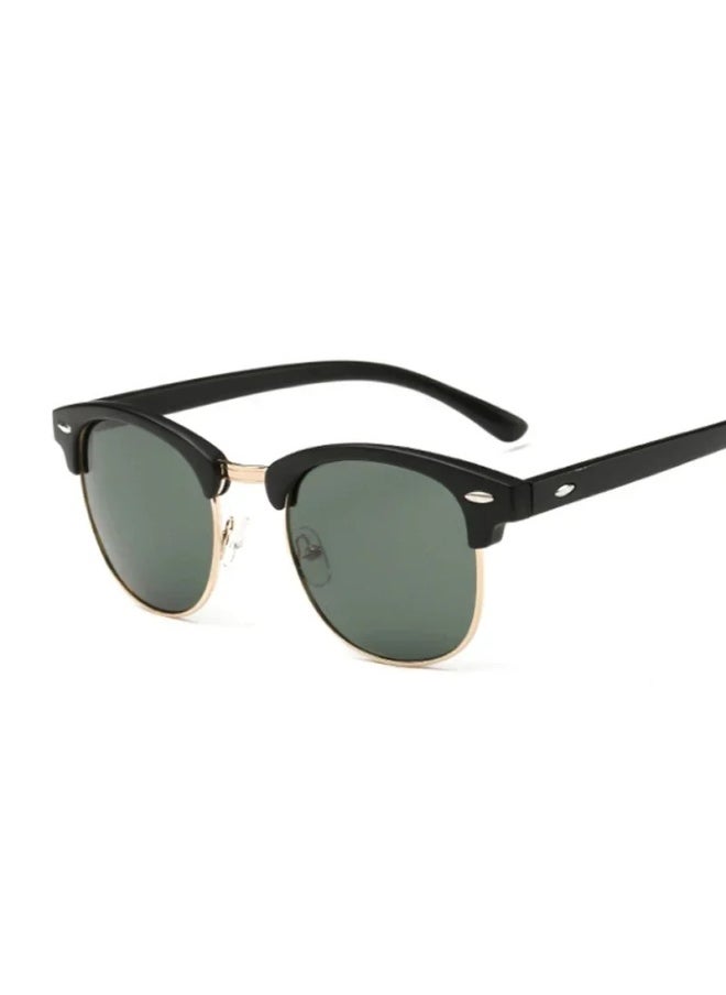 Generic - Half Frame Polarized Sunglasses Man Woman Luxury Brand Designer Sun Glasses Male Retro Rivet Mirror Eyewear Metal Gafas De Sol-Lenses Color:Leopard G15 - Image 1