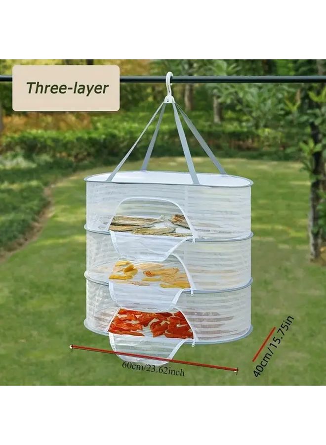 Heavy Duty Foldable 3 Tier Drying Rack Open Top Design Space Saving Kitchen Storage - Image 3
