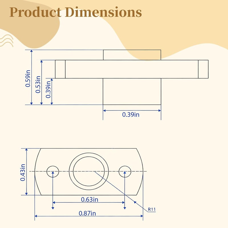 Generic 10 Pcs Flange T8 Nut, 8 Mm Lead Trapezoidal Nut with 2 Mm Pitch, H-Type Double-Edged, Brass Tone for 3D Printer Accessories, Long-Lasting, Easy Install - Image 4