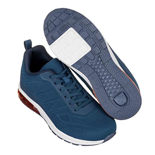 CALTO Men's Invisible Height Increasing Elevator Shoes - Navy/Red Super Lightweight Sporty Sneakers - 2.4 Inches Taller - Q230 - Size 7 D(M) US - Image 5