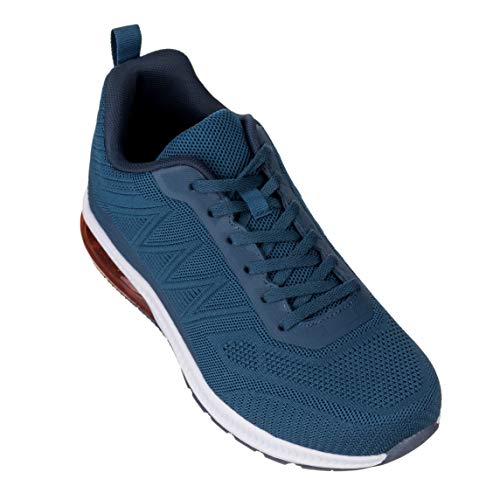 CALTO Men's Invisible Height Increasing Elevator Shoes - Navy/Red Super Lightweight Sporty Sneakers - 2.4 Inches Taller - Q230 - Size 7 D(M) US - Image 3