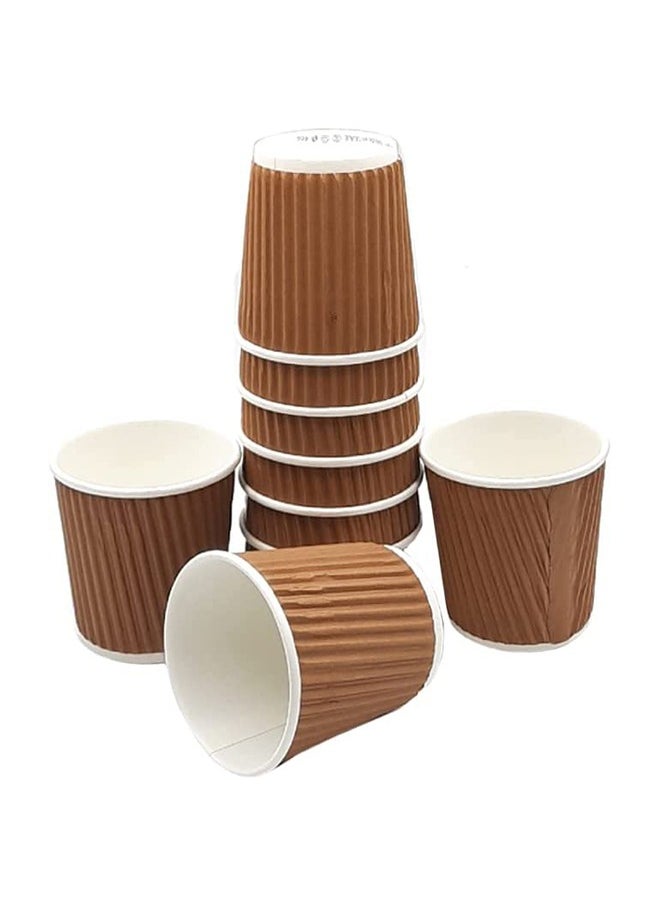 SNH Packing - SNH Packing Disposable Ripple Kraft Paper Cups 4 oz Brown – Pack of 25 Hot Drink Cups for Coffee, Tea, Kahwa – Without Lid - Image 1